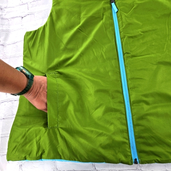Merona Reversable Olive Green and Baby Blue Quilt Zipper Vest Size:XXL - Picture 2 of 11